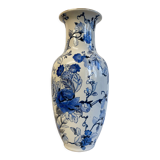 Chinese vase white and blue flower motifs