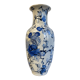 Vase chinois motifs fleurs blanc et bleu