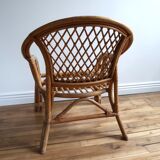 Rattan and wicker sofa and armchair