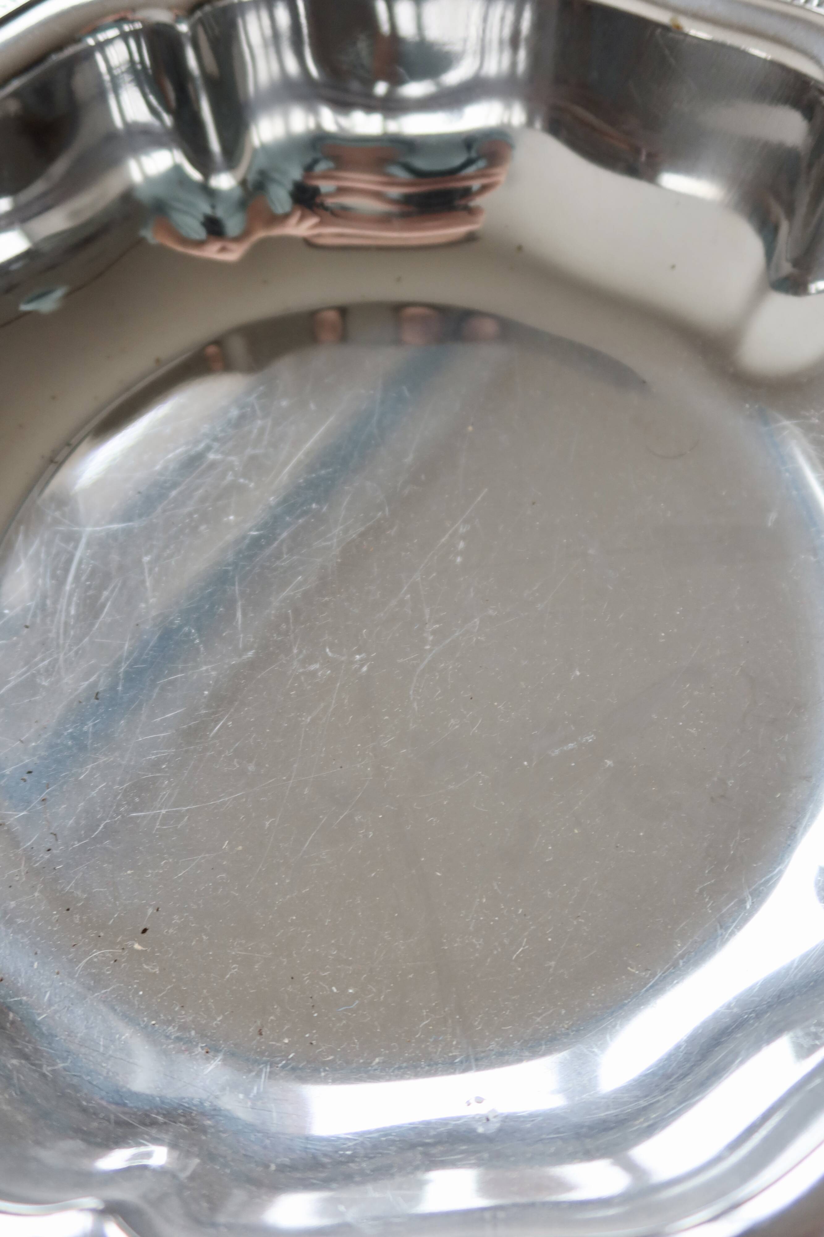 Vintage silver-plated metal salad bowl or large dish by Guy Degrenne.