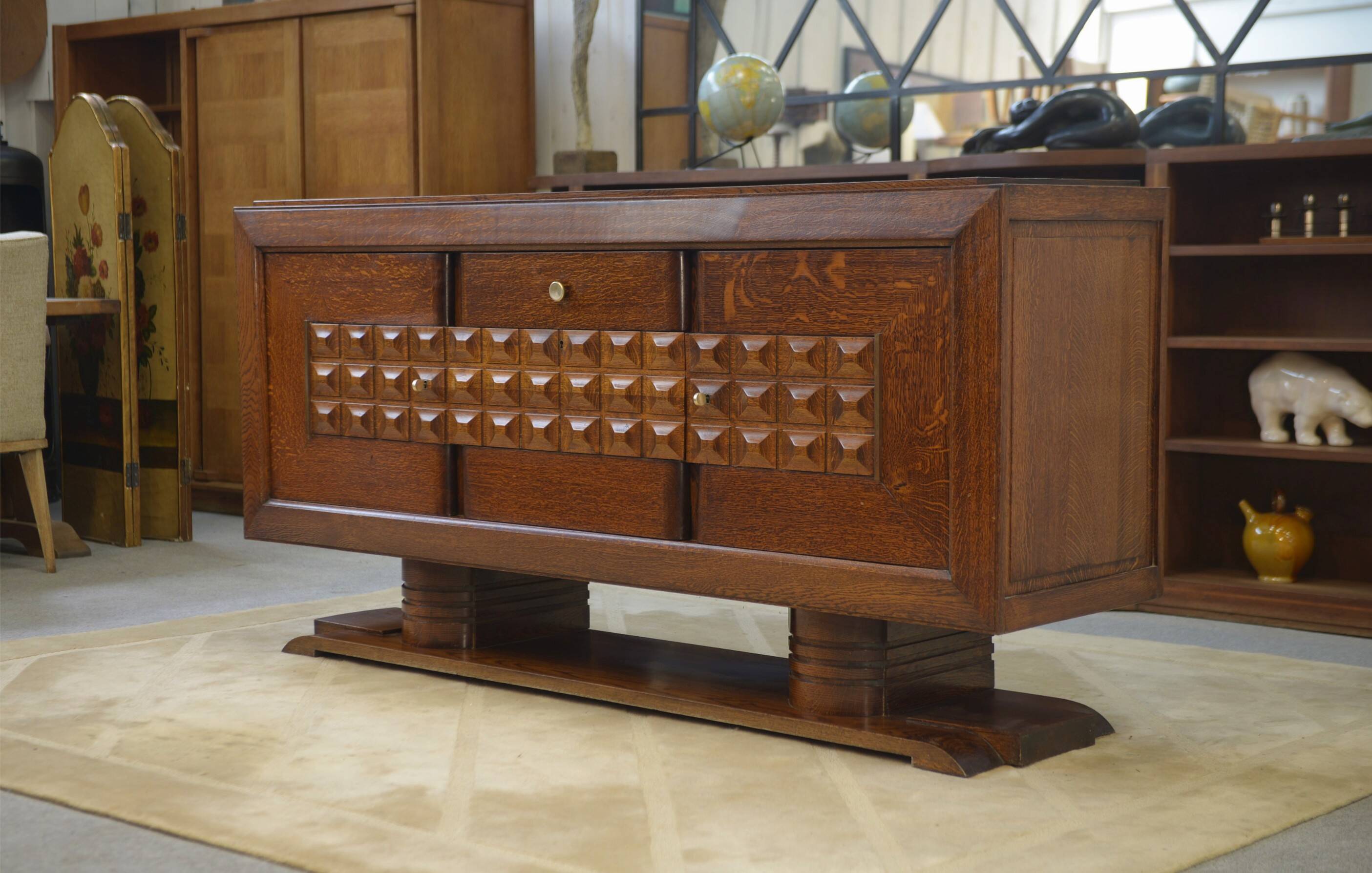 Brutalist sideboard attributed to Charles Dudouyt 1940s