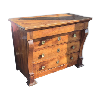 Commode en noyer massif époque Consulat vers 1815