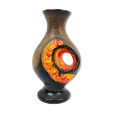 Walter Gerhards vintage vase in orange and brown fat lava, 1960