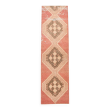 3x11 Vintage Runner Rug, Peach Color Rug, Vintage Runner Rug, 91x328Cm