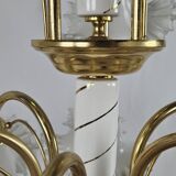 Lustre en céramique, laiton et verre de Murano des années 1970