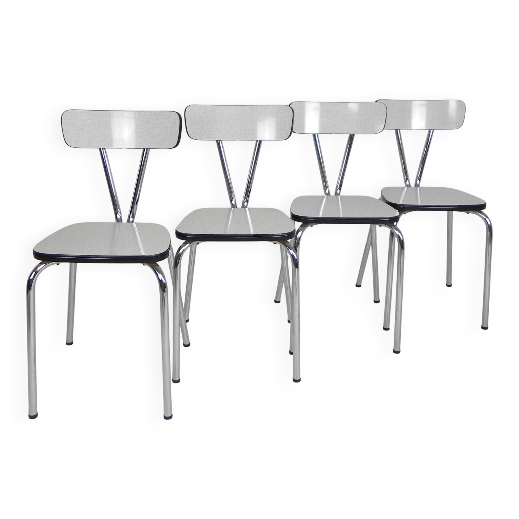 Set of 4 Formica dining chairs, 1960s