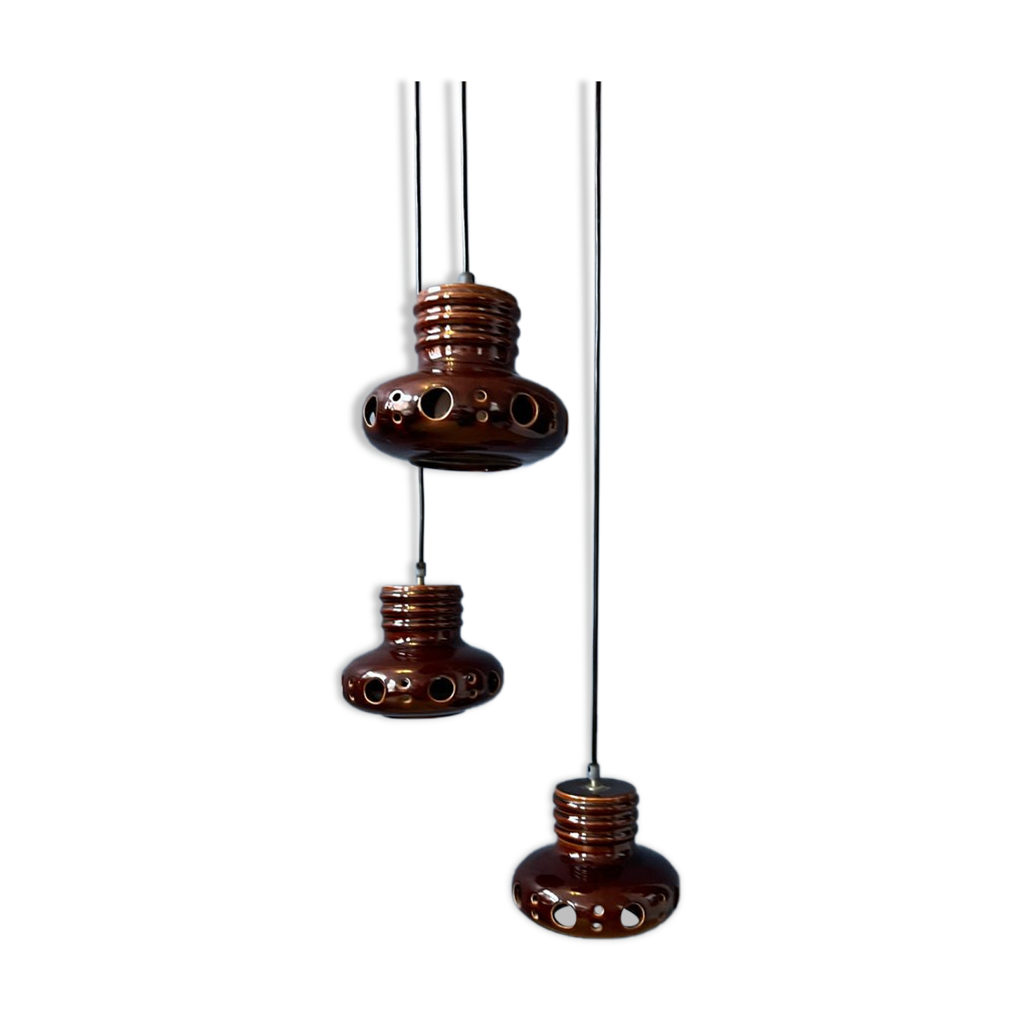 Ceramic pendant lamp West Germany Cascade