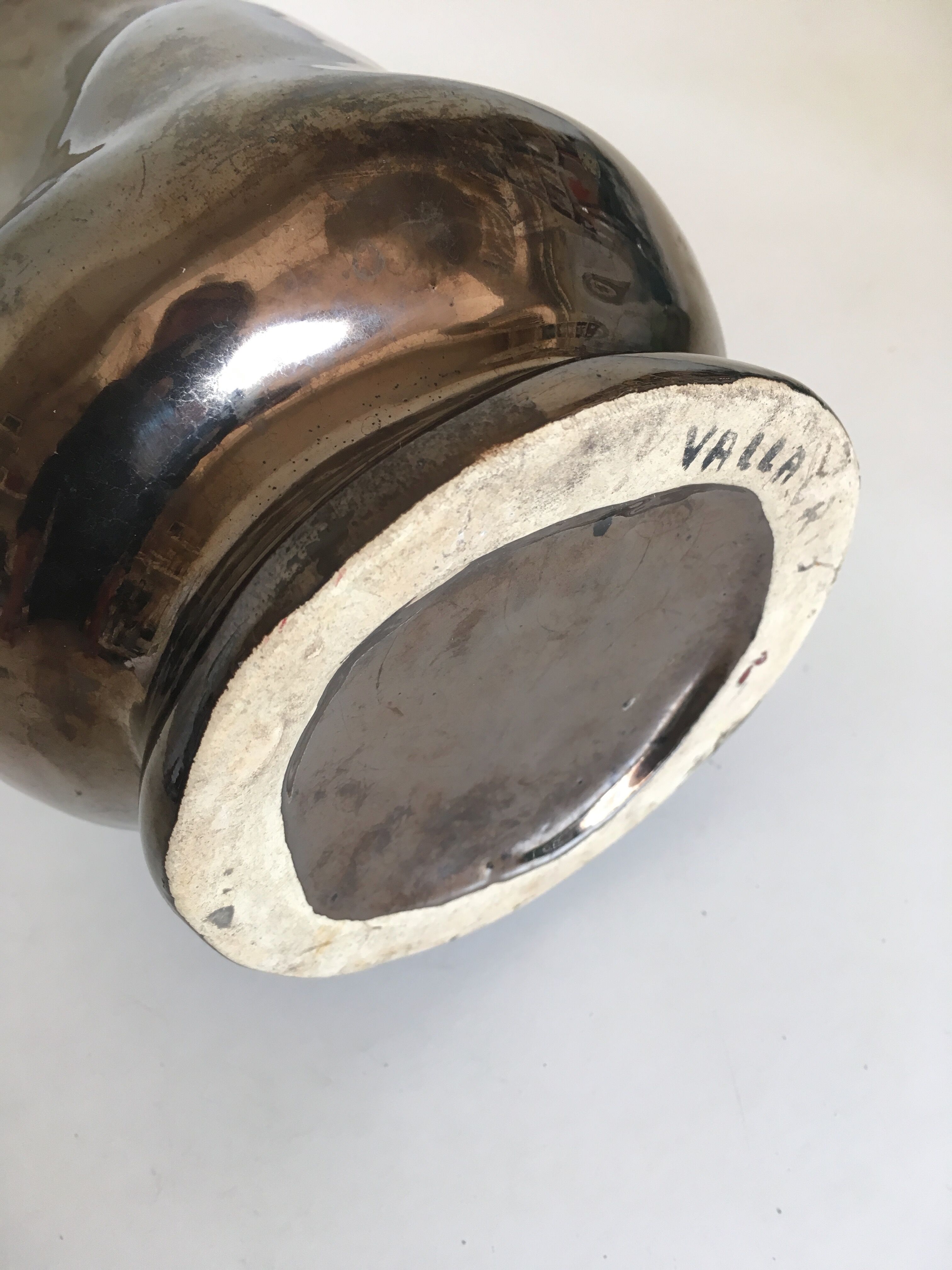 Vallauris 1960 glazed earth vase