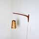 Swivel Arm Teak Wall Lamp With Pine Veneer Shade By Unknown Designer, Sweden 1960S