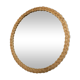 Large round vintage rattan mirror