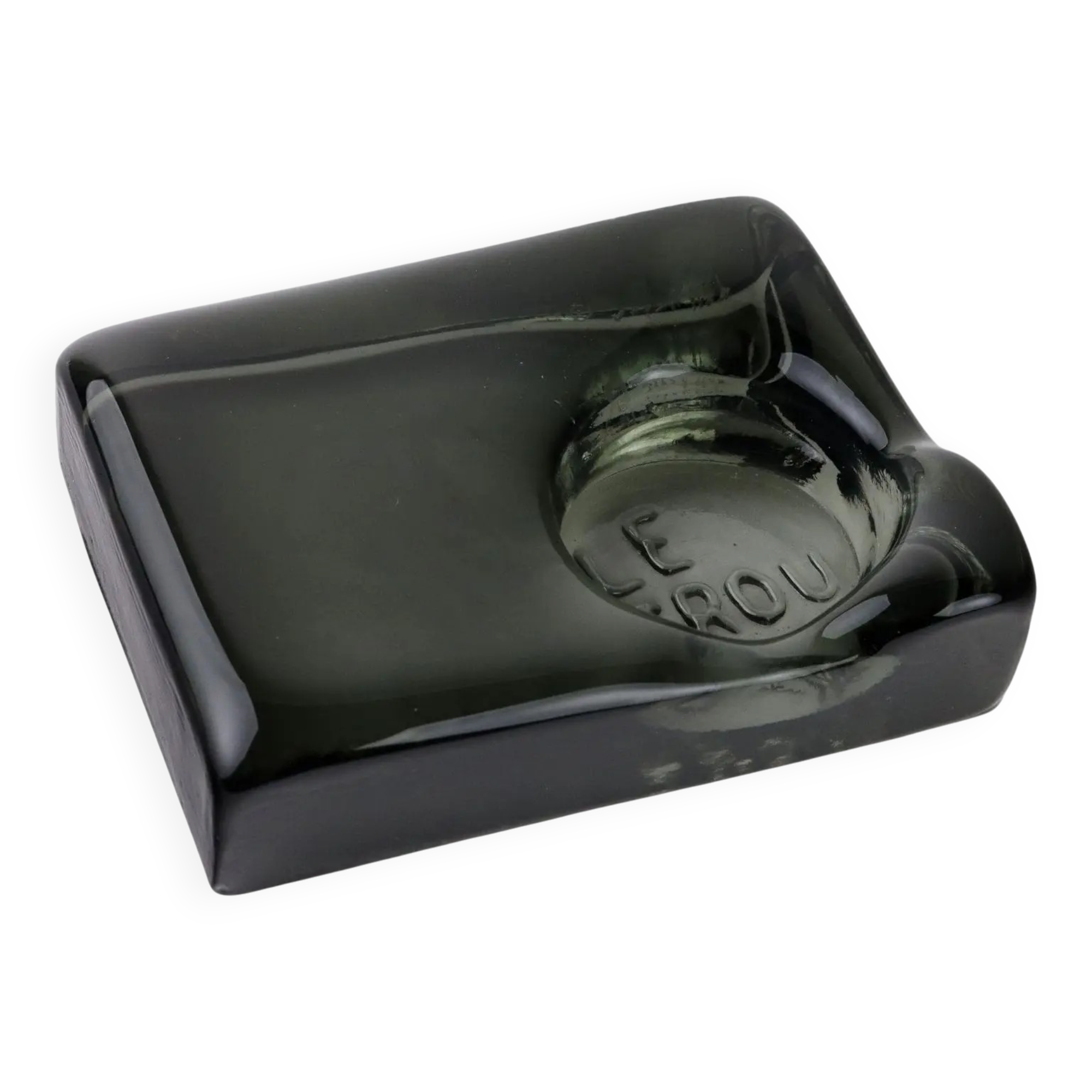 Vintage iron ashtray, signed, Italy, 20th century
