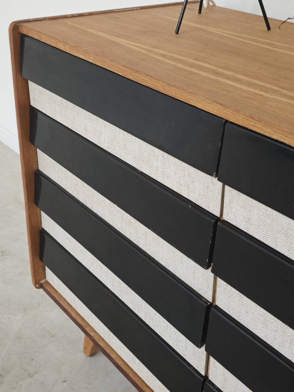 Wooden commode U 453 black and white by Jiri Jiroutek for Intérier Praha