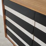 Wooden commode U 453 black and white by Jiri Jiroutek for Intérier Praha