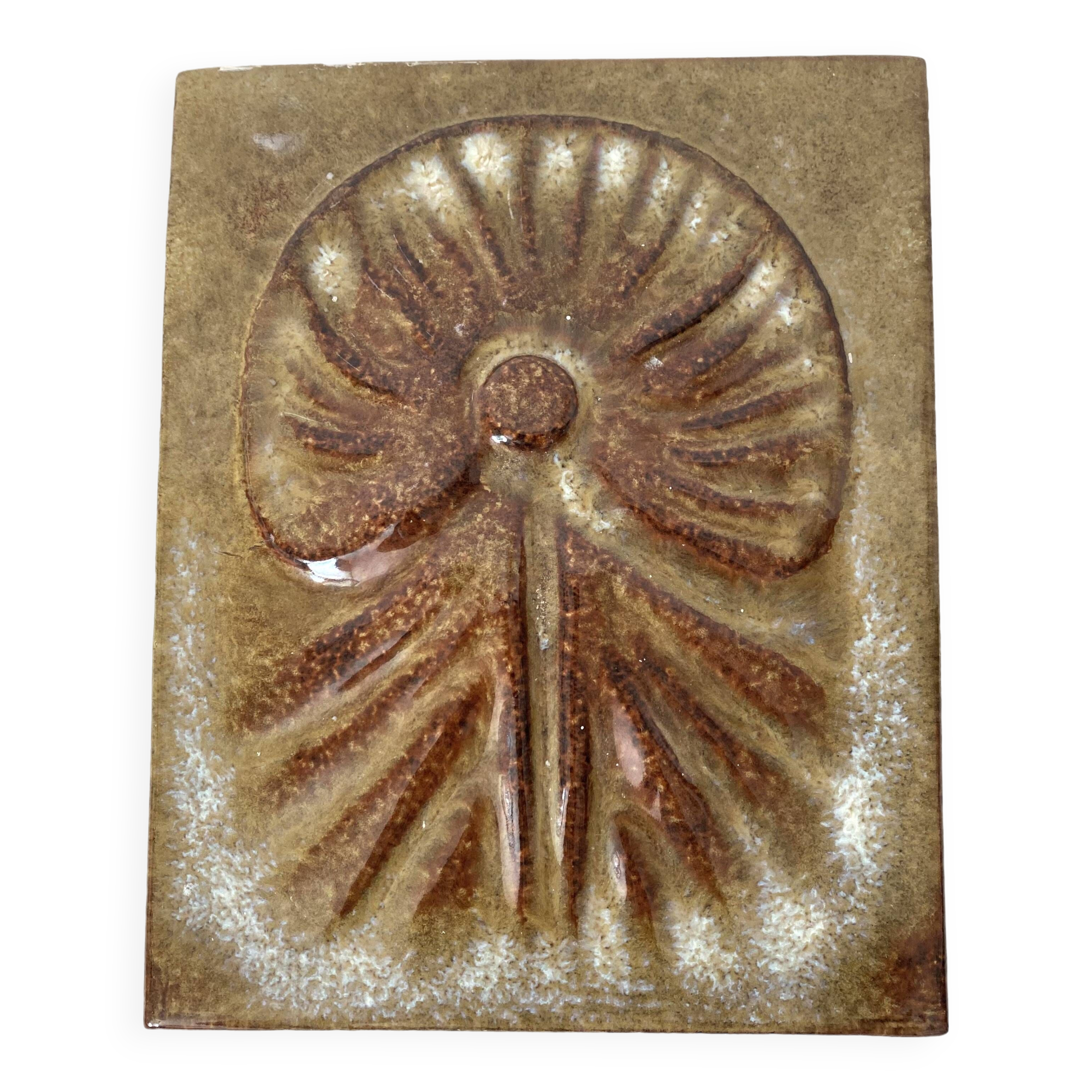 70s relief ceramic tile