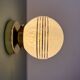 Vintage glass globe wall or ceiling light in white and gold from Clichy.
