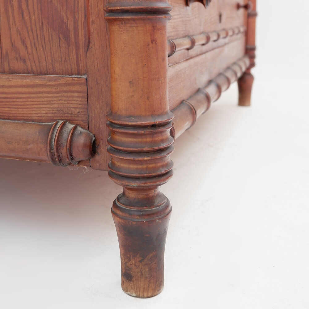 Bamboo-style commode with marble top - Late 19th century
