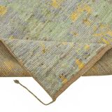 Handwoven Tribal One of a Kind 200 cm x 283 cm Green Wool Carpet