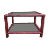 Maugrion bamboo and smoked glass coffee table, for Roche Bobois, 1980s