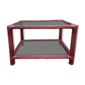 Table basse Maugrion bambou et verre fumé, pour Roche Bobois, années 80