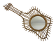 The vintage guitar rattan mirror.