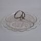 Art Deco Pressed Glass Divided Serving Dish with Alpaca Handle, 1930