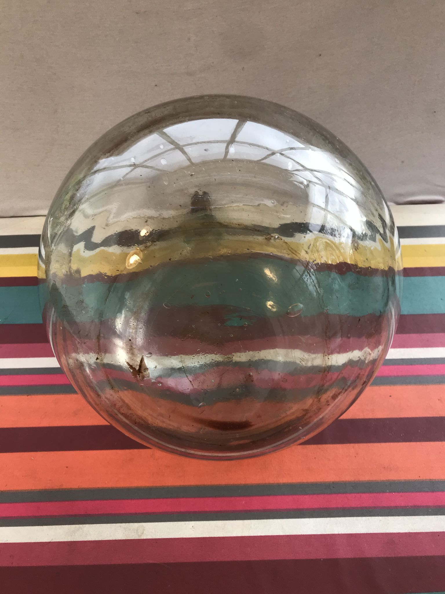 Former green glass demijohn