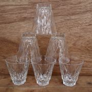 Set of 6 Harlequin water glasses in Reims crystal glass 1950