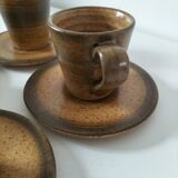 Set of 5 Longchamp France cups and 5 saucers in Japandi style