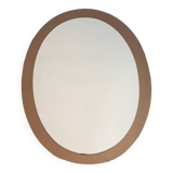 Large vintage purple oval mirror from the 70s