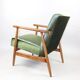 Vintage green velvet armchair, 1970