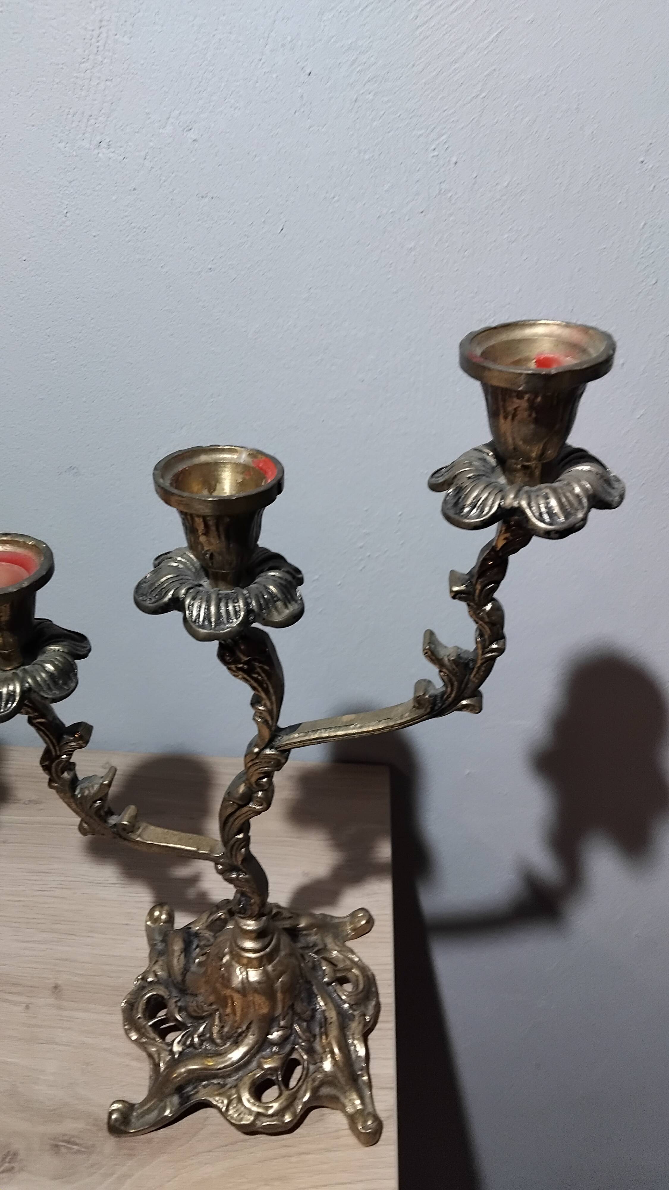 Pair of bronze candlesticks