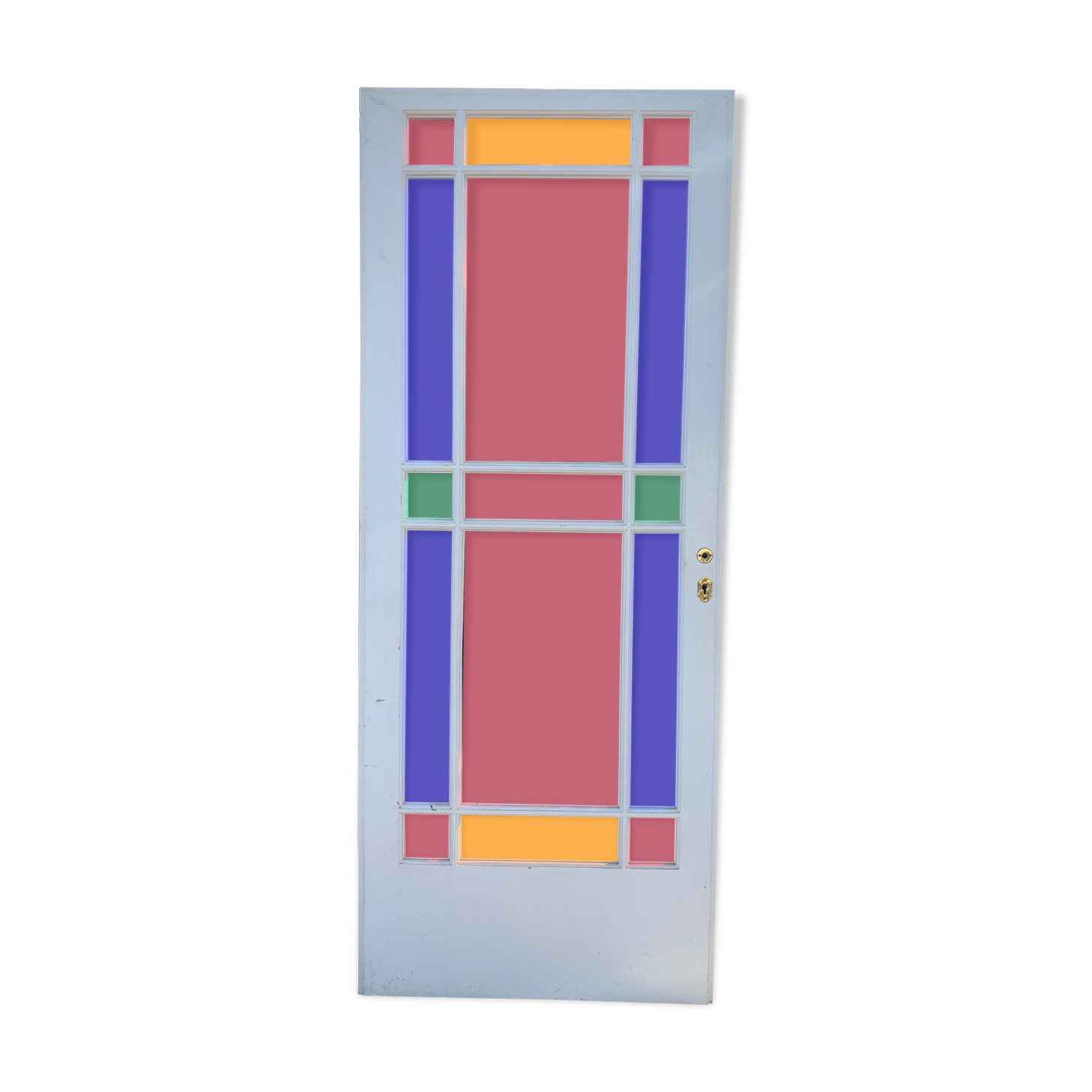 Colorful stained glass door