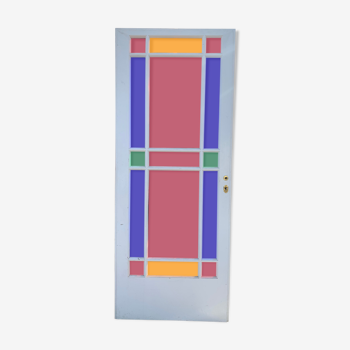 Porte vitraux colorés