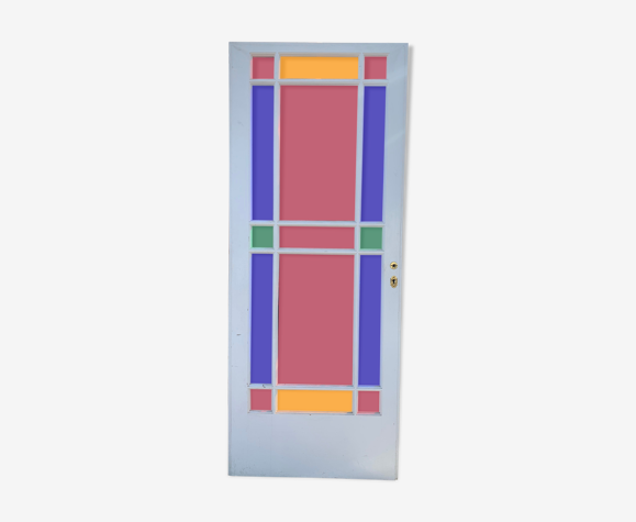 Porte vitraux colorés