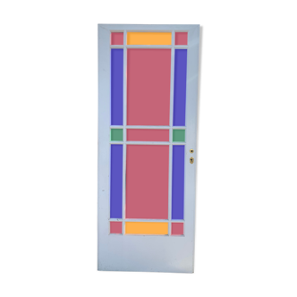 Colorful stained glass door