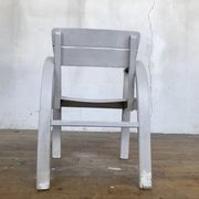 Fauteuil vintage pour enfant blanc gris clair 1950