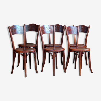 Set de 6 chaises Thonet n°124 début XXe