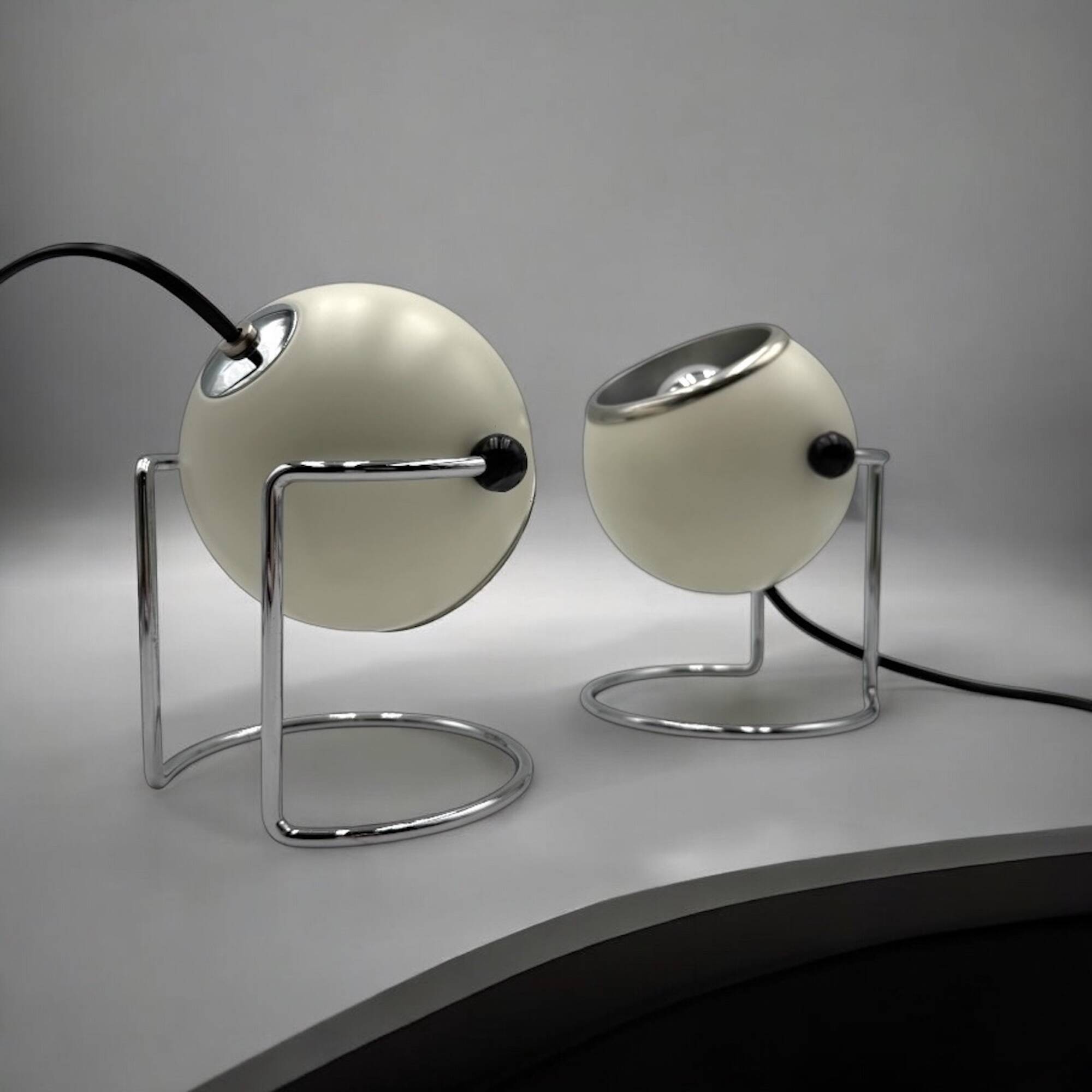 Pair of Vintage Eyeball Lamps Targetti Sankey, 1970s