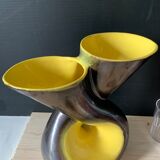 Large yellow and black vase