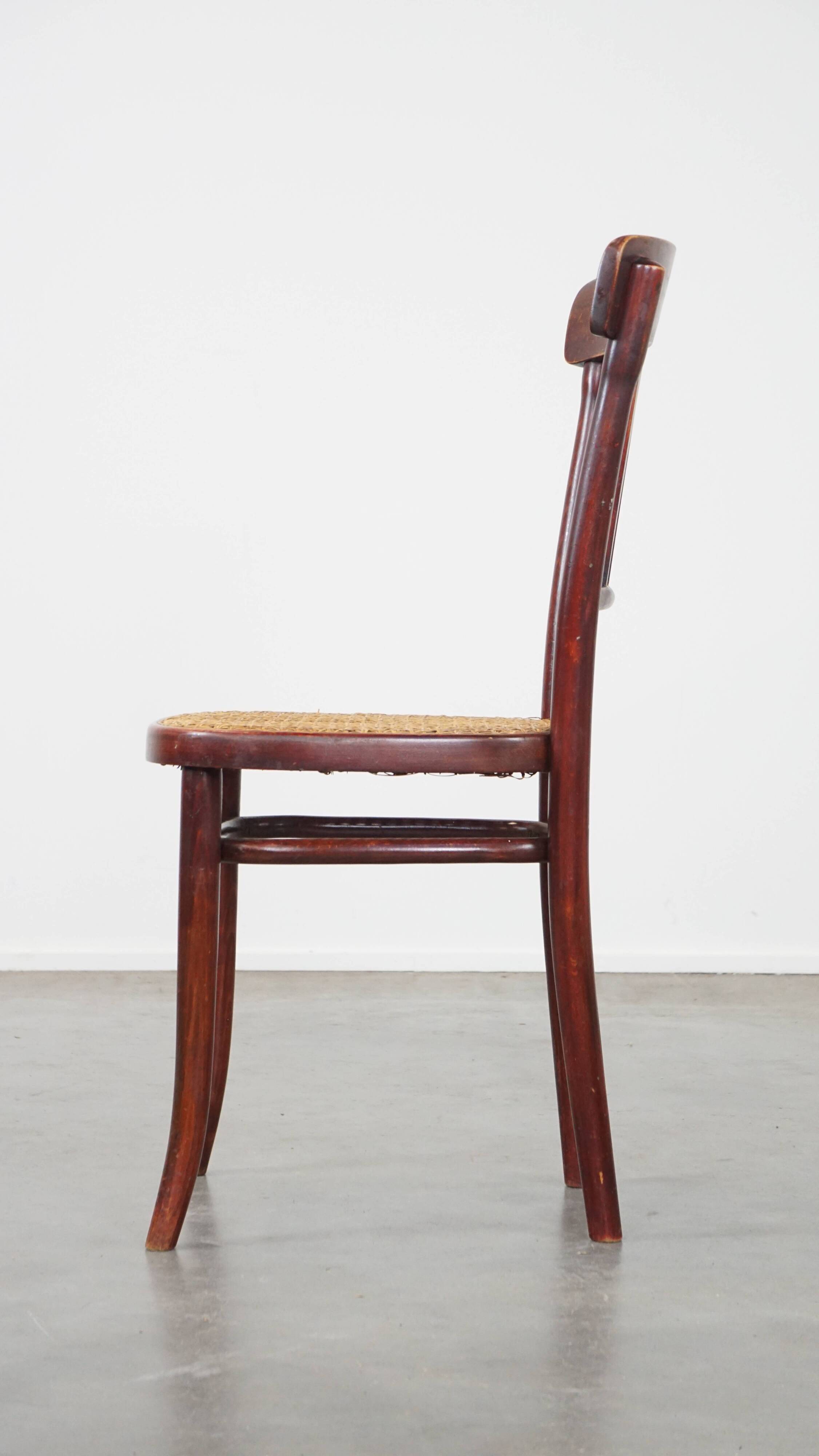 Original vintage Thonet design bistro chair with matte seat