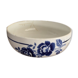 Ancient flowered salad bowl in blue St Amand