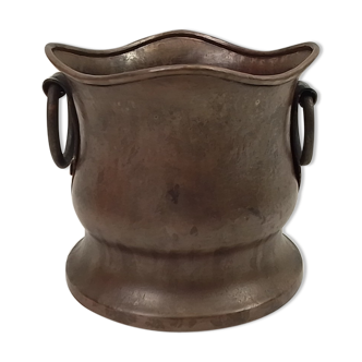 Copper pot cover and 2 metal handles