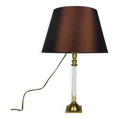 Lampe Hollywood Regency laiton et plexiglas, années 70