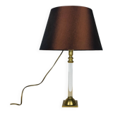 Hollywood Regency brass and plexiglass lamp, 1970s