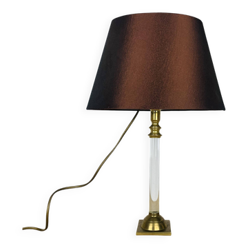 Lampe Hollywood Regency laiton et plexiglas, années 70