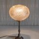 Table lamp in gilded brass and amber glass - mid 20th century.