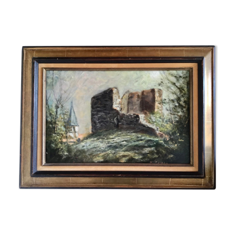 Ancient landscape painting by m cornu of the 1980s