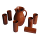 Orangeade service with a jug and 6 glasses - vintage terracotta