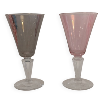 2 small old glasses