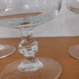 Set of 6 water glasses on feet, grape decoration and Luminarc vine shoot